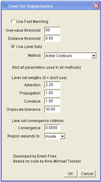 Levelset dialog