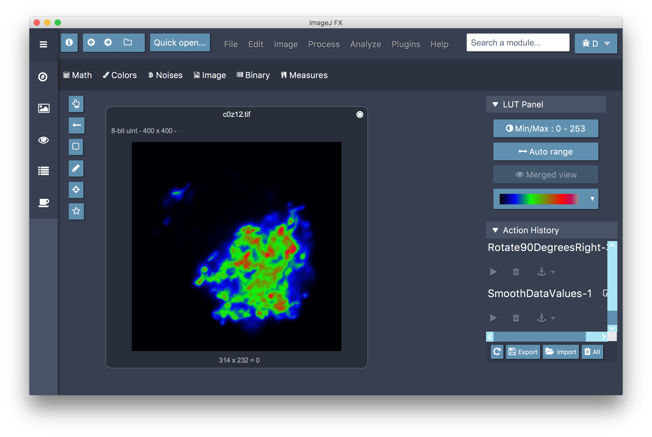 ImageJFX user interface screenshot