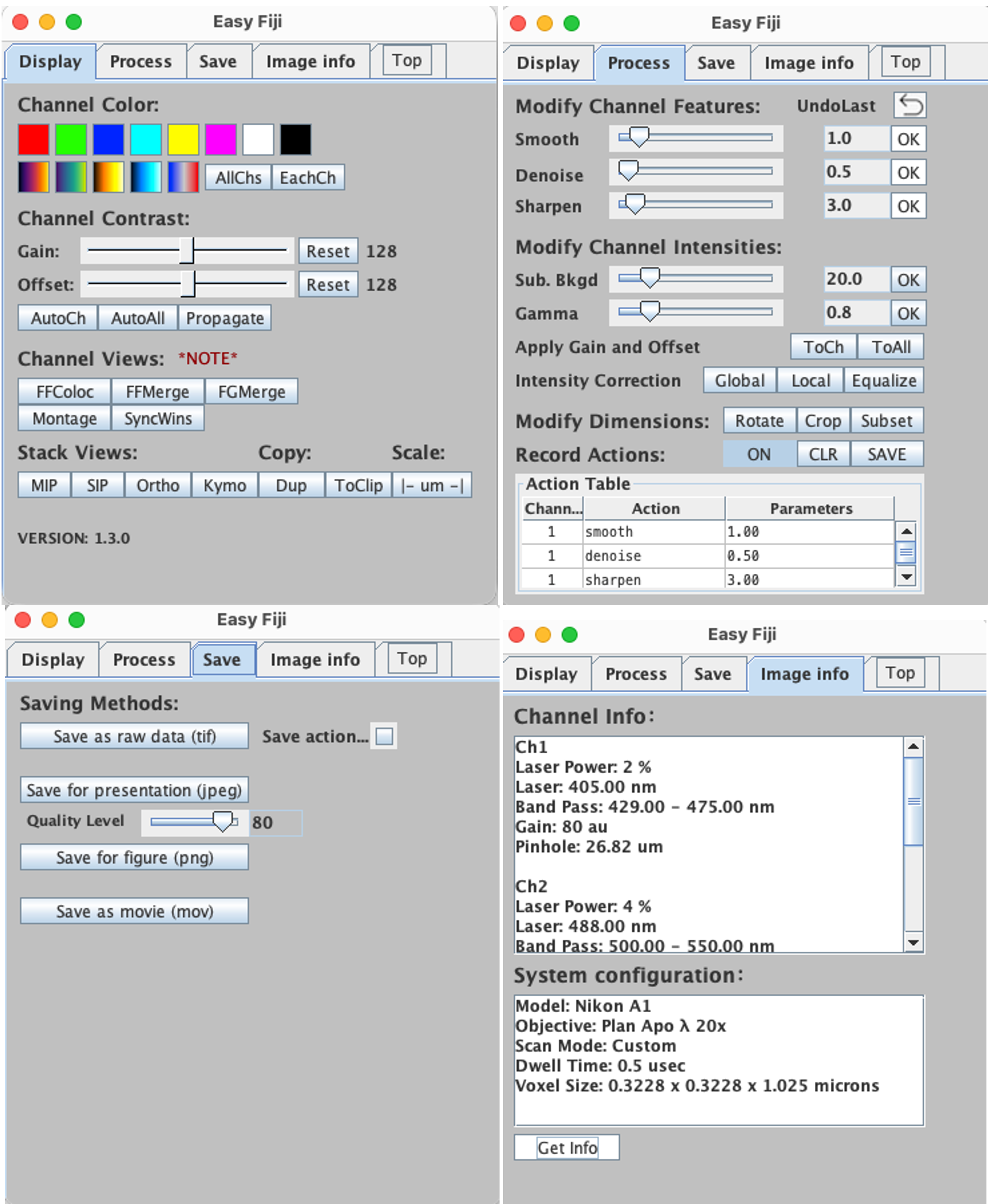EasyFiji layout