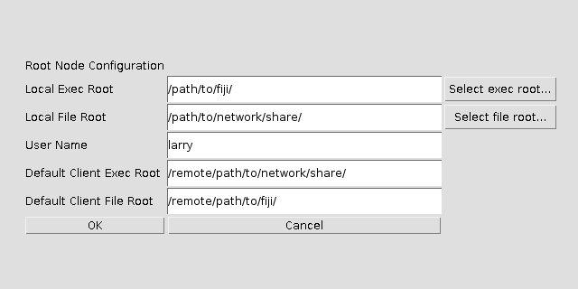 Fiji Archipelago root node configuration dialog