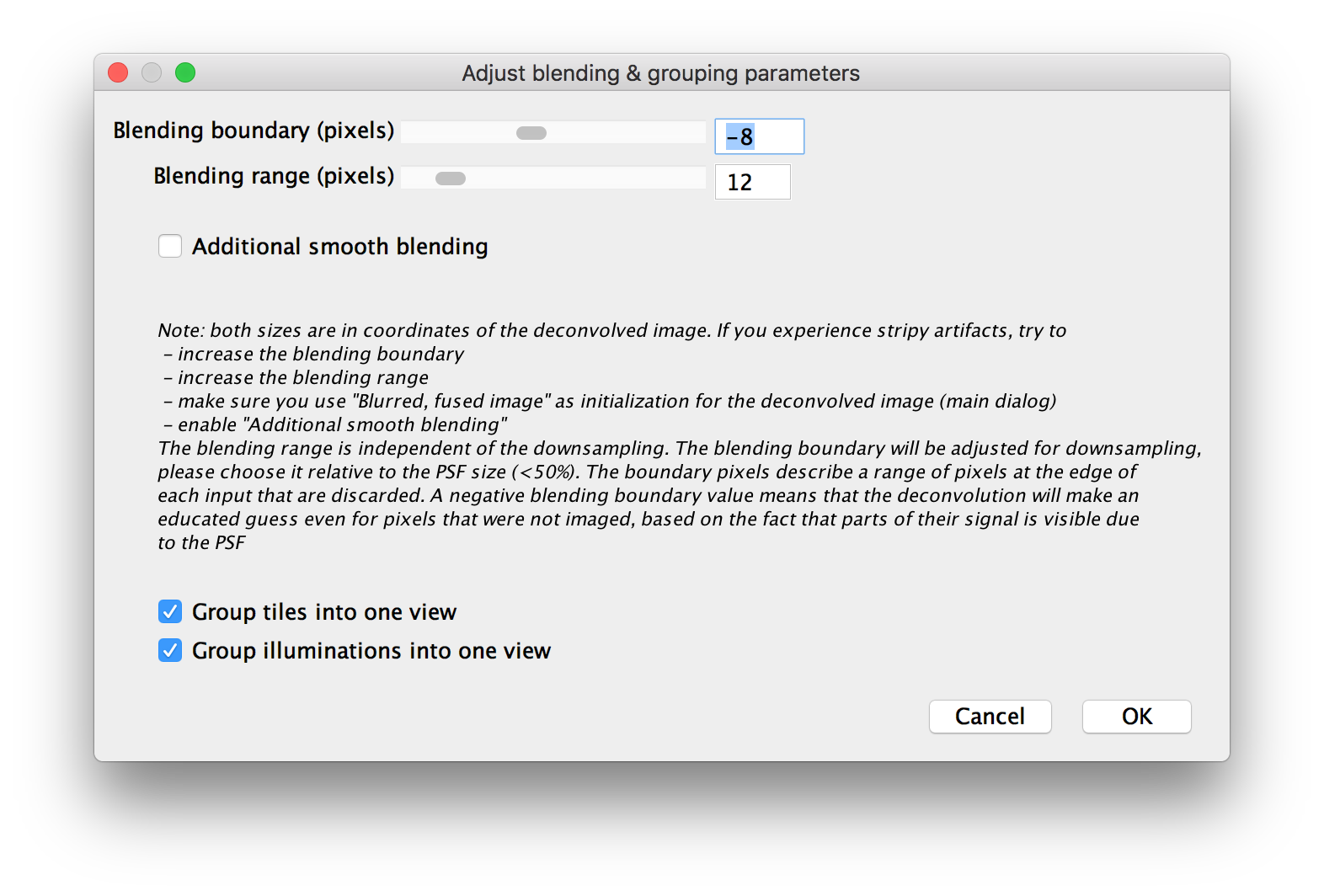 BigStitcher Deconvolution blending