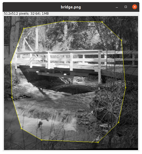 bUnwarpJ example of inner mask on bridge image.