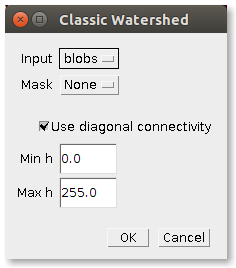Main dialog of the Classic Watershed plugin