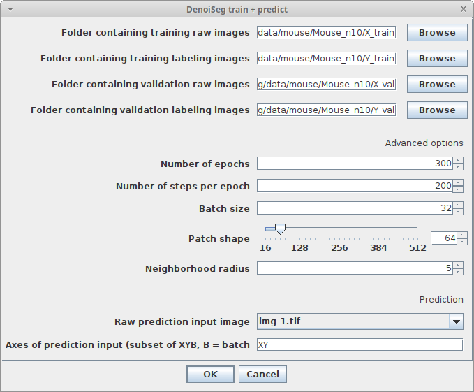 N2V train & predict parameters