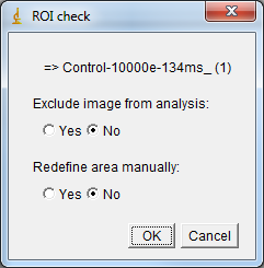 User validation of defined ROI