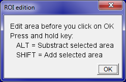 Dialog box to redefine area