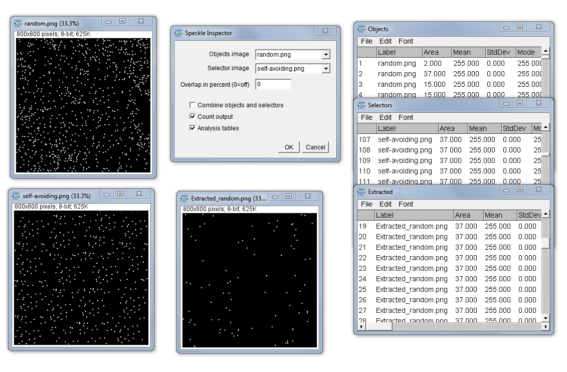 Feature Extractor plugin example output