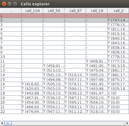 LimeSeg Cells Explorer table showing 3D objects by timepoint