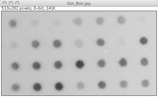 Oval seed selection inside a dot for Level Sets