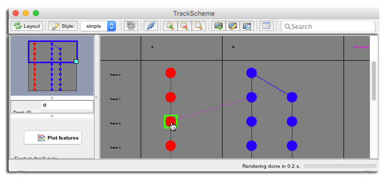 MaMuT TrackScheme drag-and-drop link creation