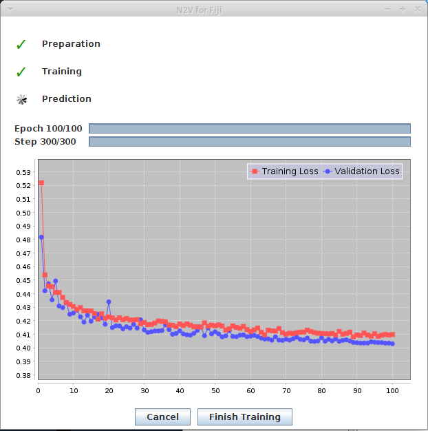 N2V training progress window