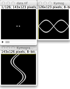 LLTT main data window and kymographs