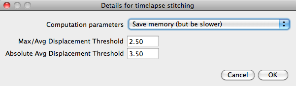 Shows the extra option for Pairwise Stitching when aligning all timepoints to each other.