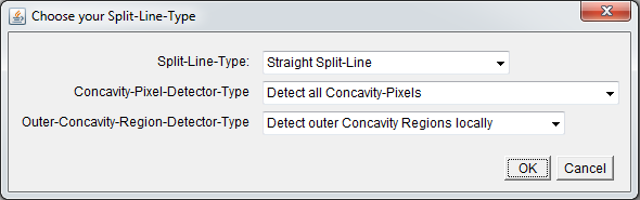 Robust Clump Splitting detection type selection