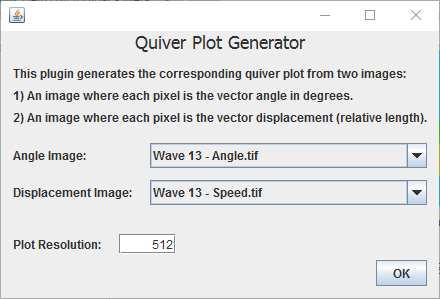 Quiver plot plugin gui
