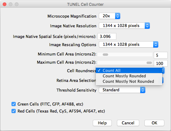 **Cell Roundness**: Select the desired morphology for cells.