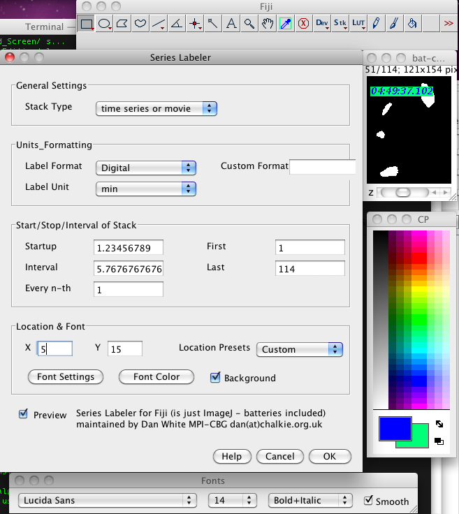 Series labeler screen shot