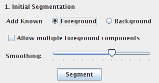 SIOX initial segmentation panel