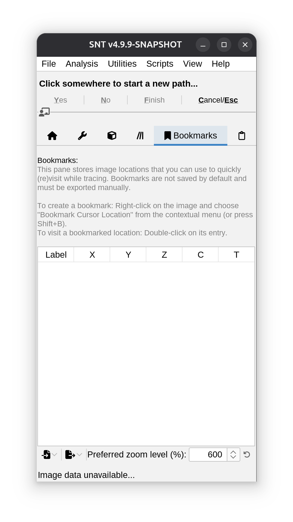 Bookmarks tab Bookmarks tab