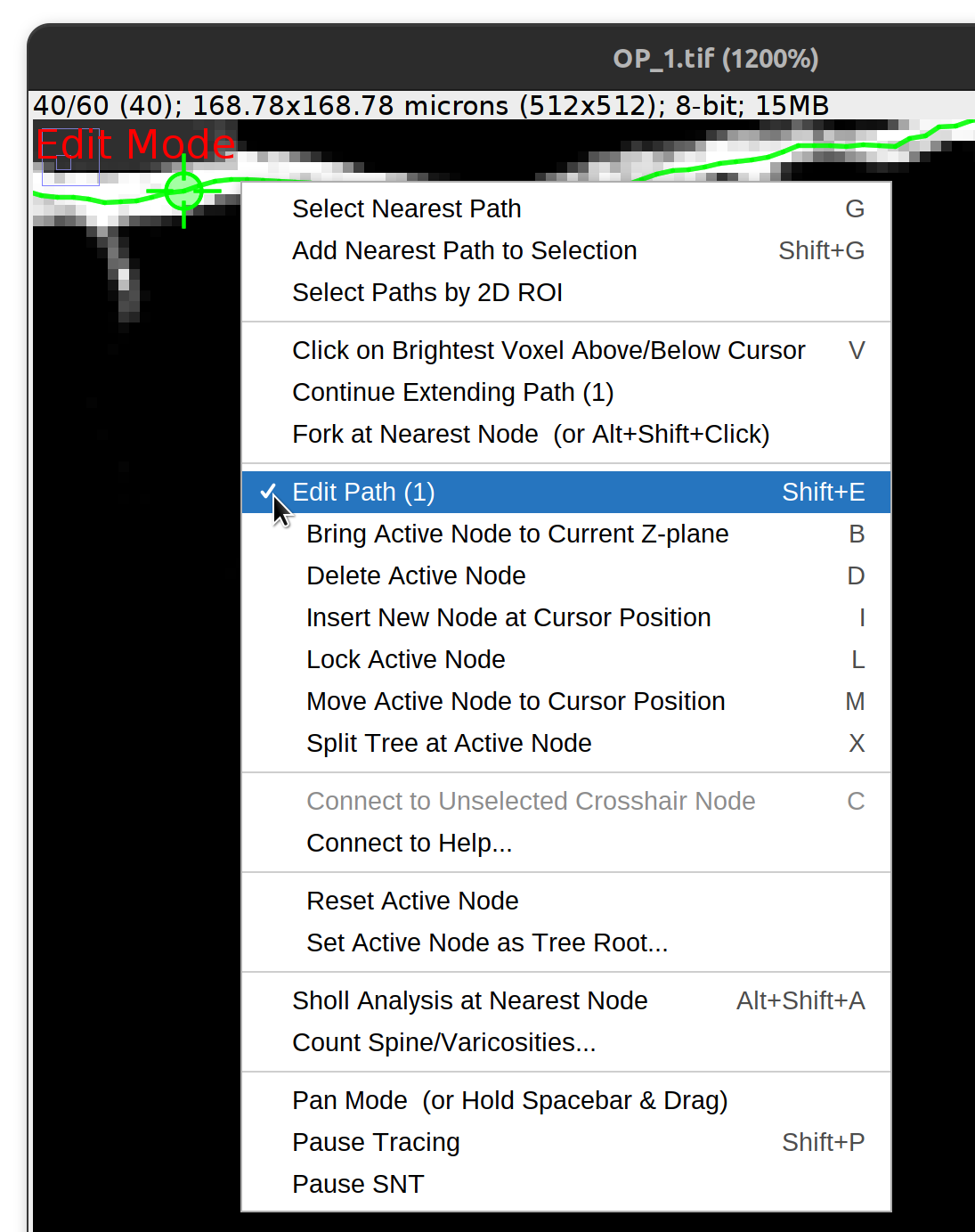 Editing paths: contextual menu (v4.2) Editing paths: contextual menu (v4.2)