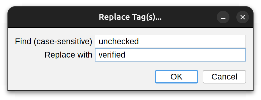 Replace Tag(s) Replace tags
