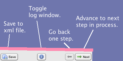 TrackMate main navigation buttons