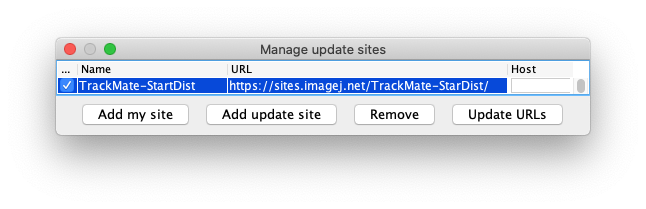 Subscribe to the TrackMate-StarDist update site