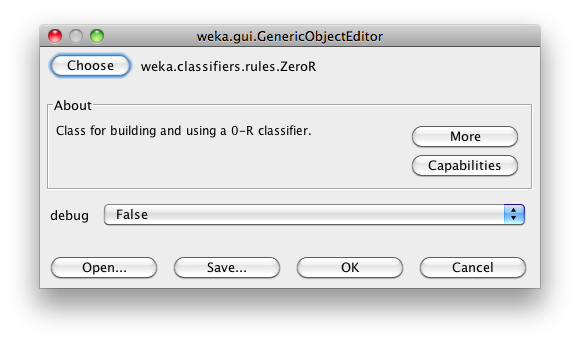 WEKA Experimenter select algorithm dialog