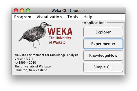 WEKA GUI Chooser