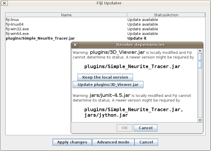 Updater resolve dependencies