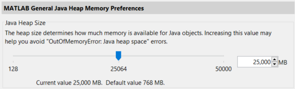 Matlab java heap memory
