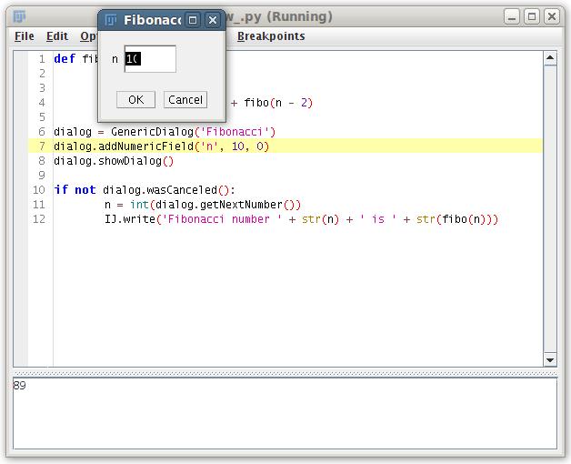 Script editor dialog