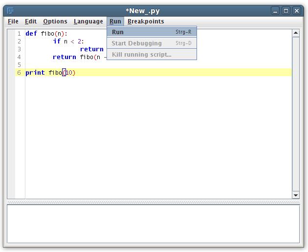 Script editor run