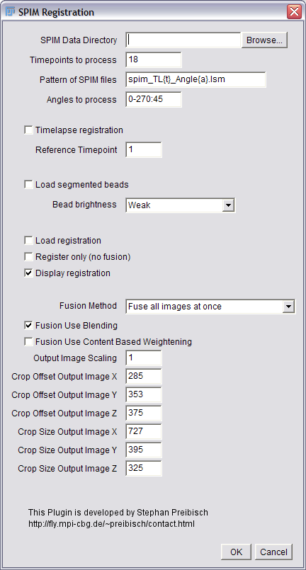 Shows the SPIM Registration Dialog.